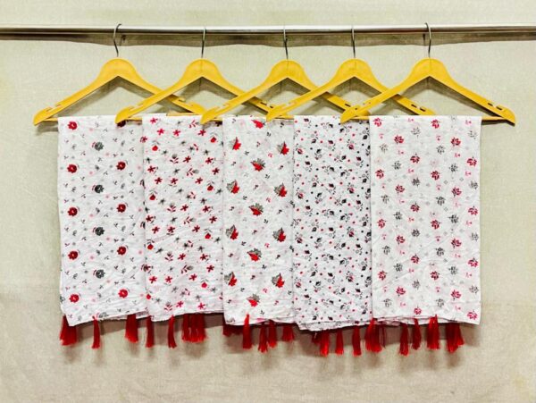 Semi Cotton Rocky Red Dupatta 2.25 MTR - Image 3