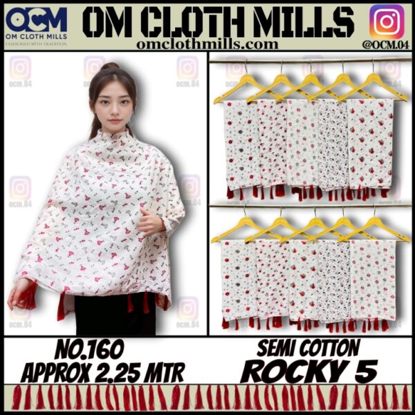 Semi Cotton Rocky Red Dupatta 2.25 MTR - Image 2